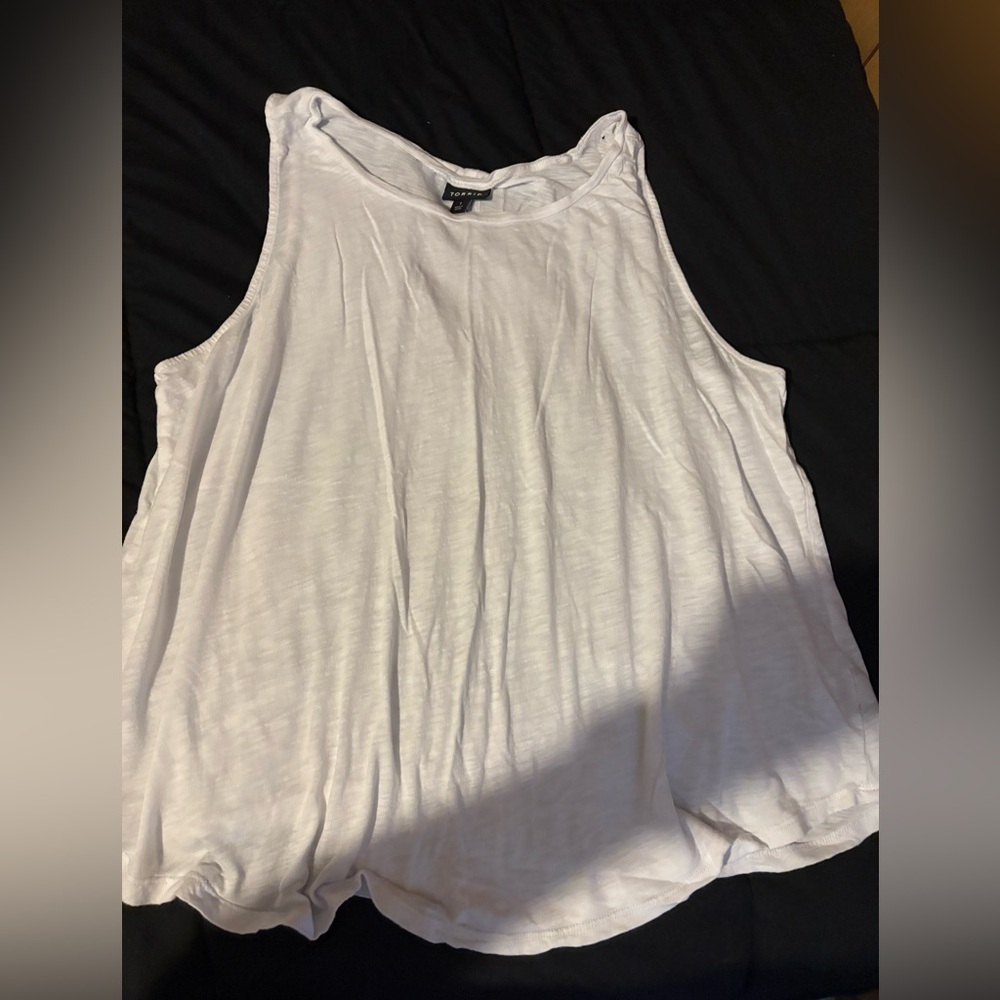 Torrid White Sleeveless Relaxed Tank Top